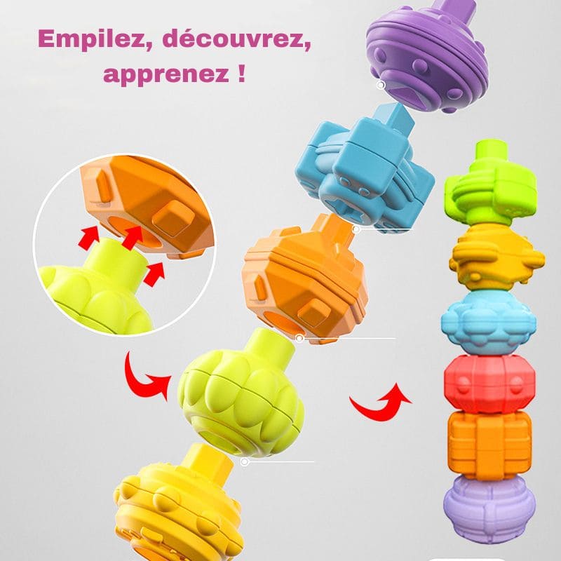 Jouet d'Éveil Bébé : Blocs Éducatifs Multifonctions | BabyCubix