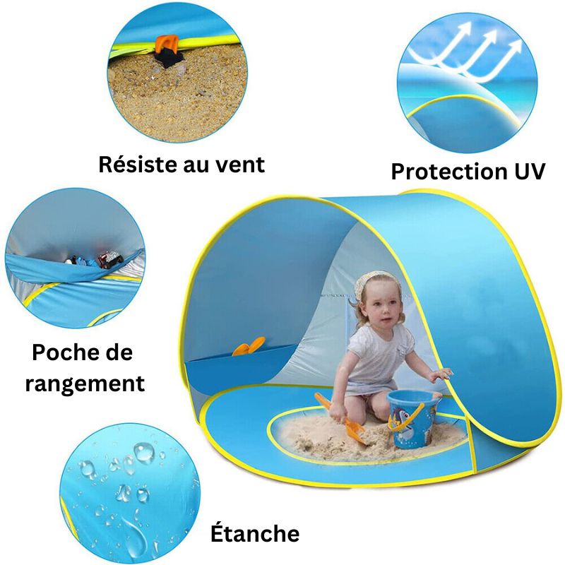 Tente de plage bébé Anti UV avec Piscine intégrée | SunBabyFun