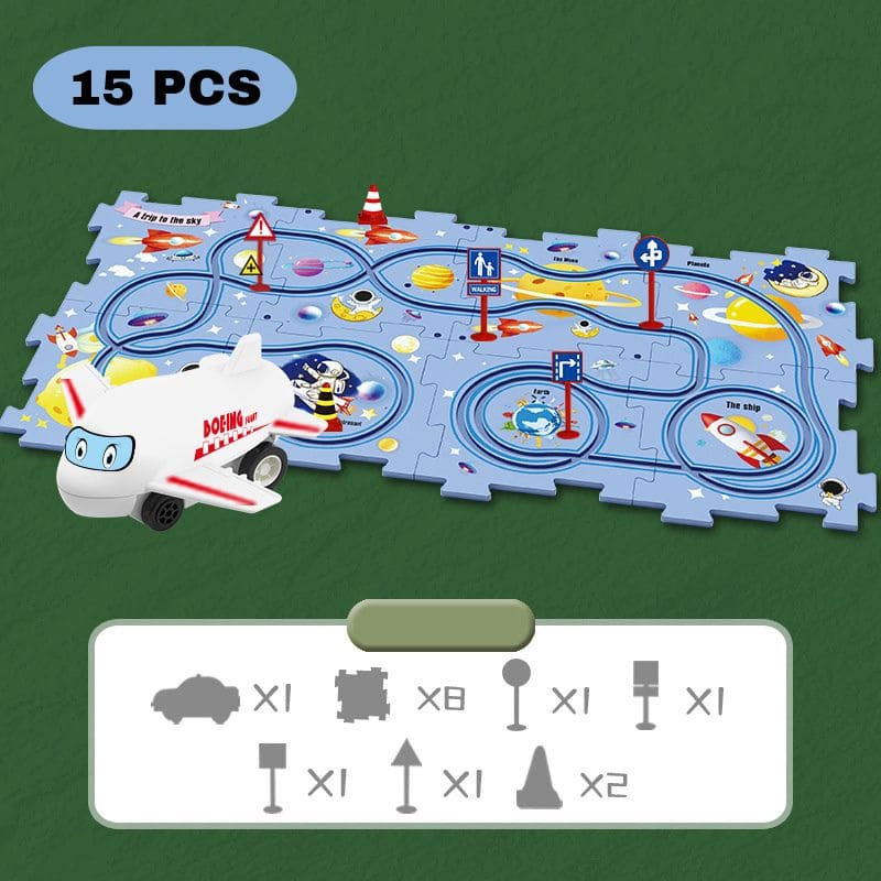 Circuit voiture enfant en forme de puzzle | PuzzleRide