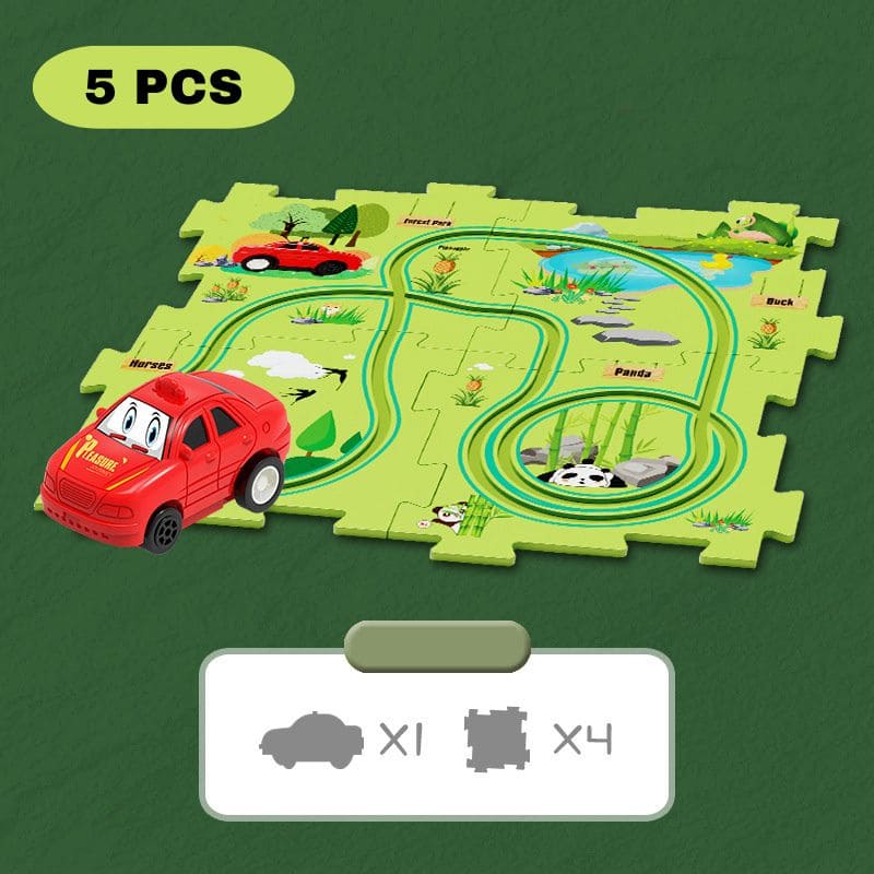 Circuit voiture enfant en forme de puzzle | PuzzleRide