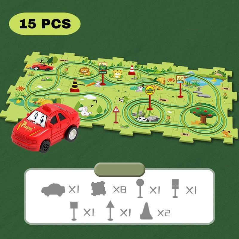 Circuit voiture enfant en forme de puzzle | PuzzleRide