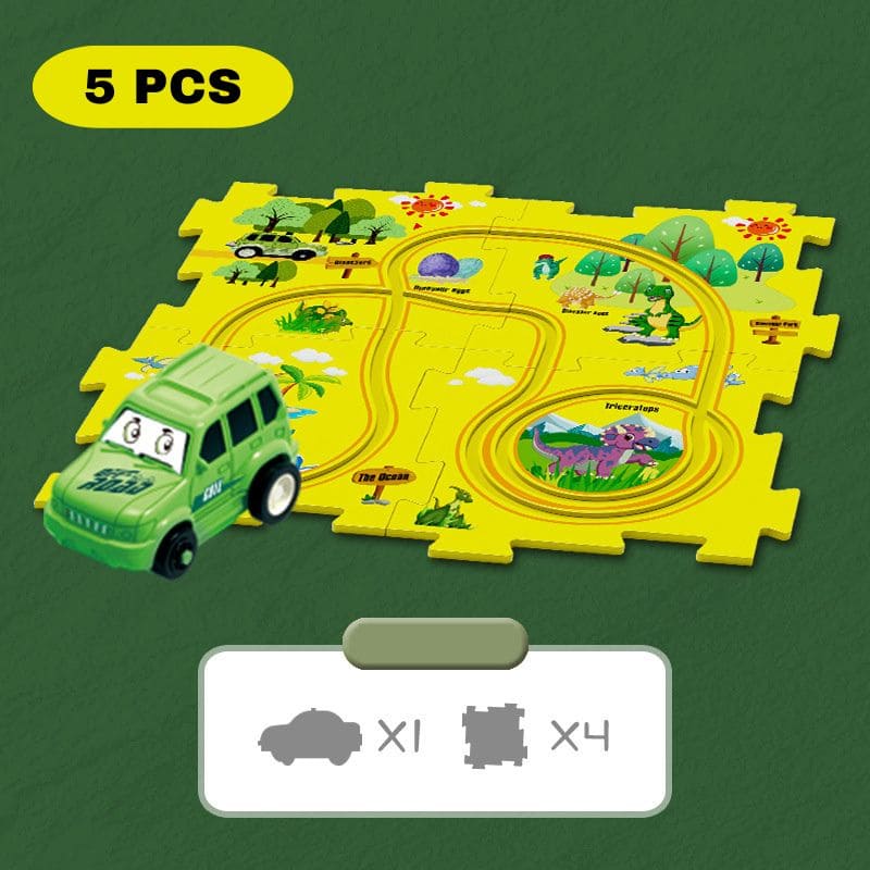 Circuit voiture enfant en forme de puzzle | PuzzleRide